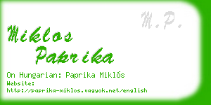miklos paprika business card